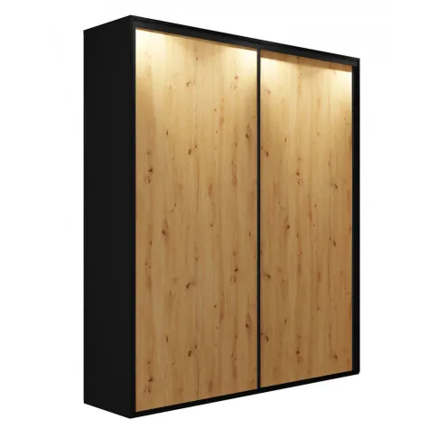 Szafa przesuwna czerń dąb artisan Savona 2X