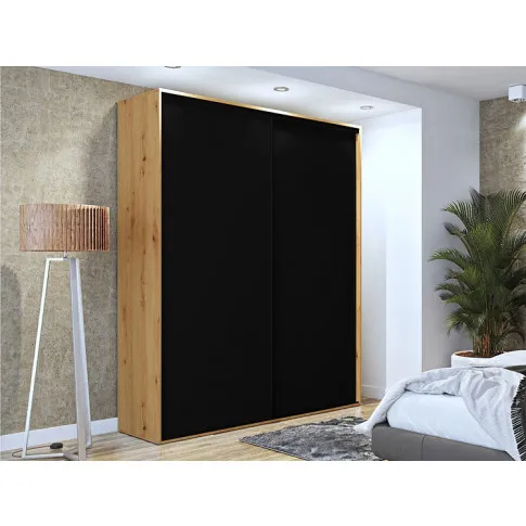 Aranżacja z szafą przesuwną dąb artisan czarny Savona 2X