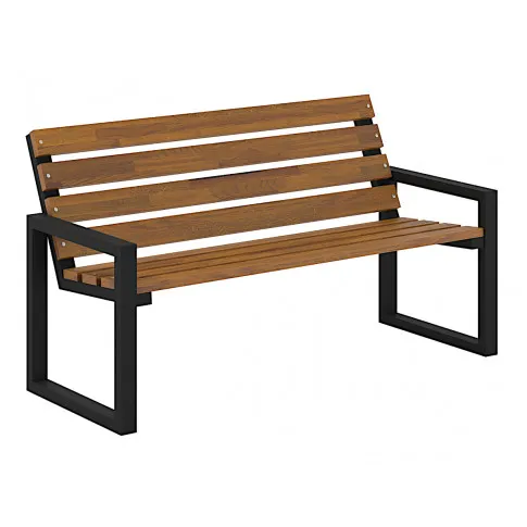 Ciemna ławka z oparciem