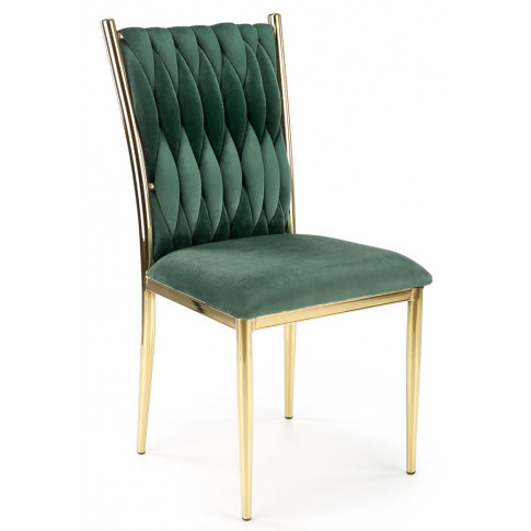 Zielone welurowe krzesło glamour Megi