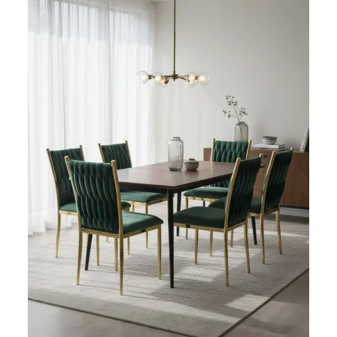 Zielone welurowe krzesło glamour   Sarix