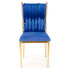Niebieskie krzesło tapicerowane welurem Megi