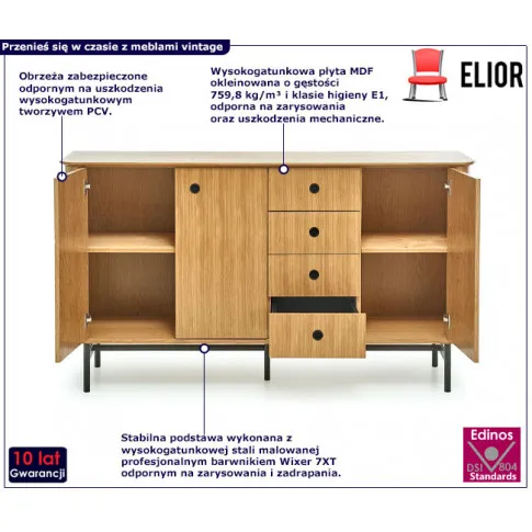 Komoda w stylu retro Vistor 4X