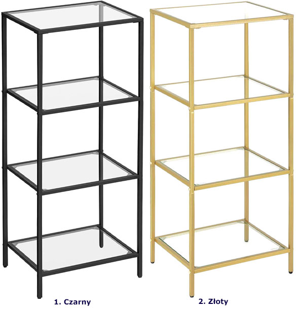 Kolory szklanego regału Linas 4X