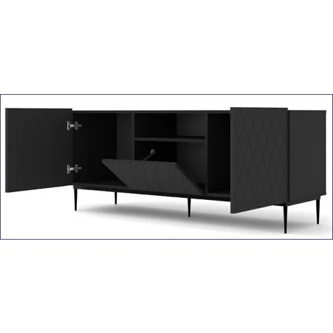 Wnętrze szafki rtv czarny mat czarna rama Nuvis 3X