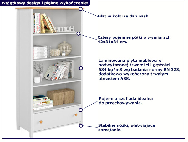 Biały regał STORY SO-02