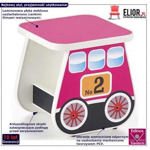 Fotografia Taboret dziewczęcy wagonik Oresa 4X - różowy z kategorii Wnętrza komercyjne