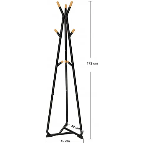 czarny metalowy wieszak na ubrania do przedpokoju ancor