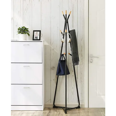 Czarny nowoczesny wieszak na kurtki ancor