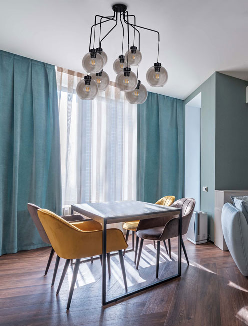 Lampa wisząca z 9 kloszami nad stół S827-Galatea