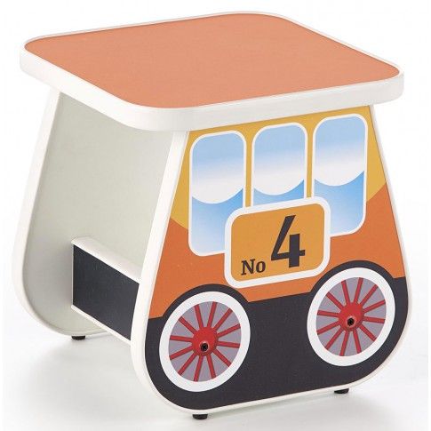 Zdjęcie produktu Taboret dla dziecka wagonik Milo 4X - pomarańczowy.