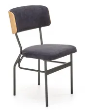 Czarne krzesło tapicerowane w stylu vintage - Vistor 8X w sklepie Edinos.pl