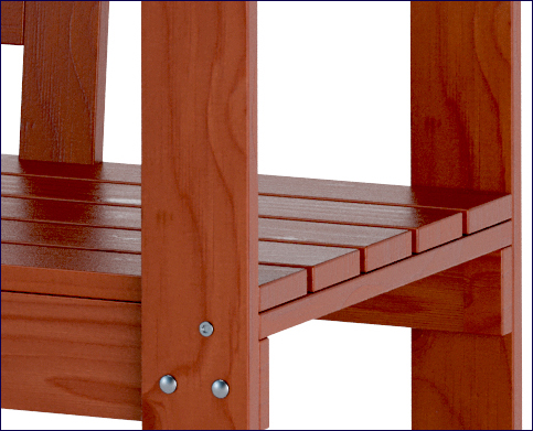 Detale wykończeniowe ławki drewnianej Armina