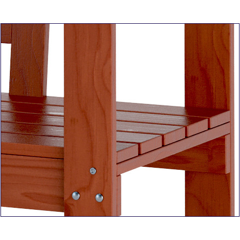 Detale wykończeniowe sosnowej ławki kasztan Armina