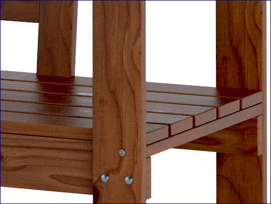 Detale wykończeniowe ławki drewnianej Armina