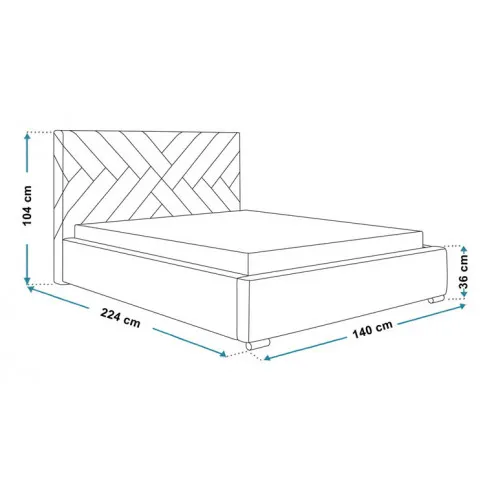 Wymiary tapicerowanego łóżka 120x200 Dorino