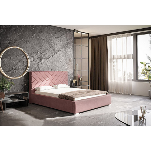 Wizualizacja aranżacji z tapicerowanym łóżkiem 160x200 Dorino