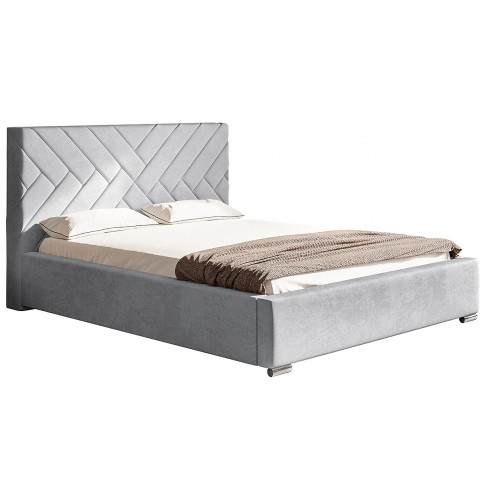 Tapicerowane łóżko z drewnianym stelażem 140x200 Dorino 3X