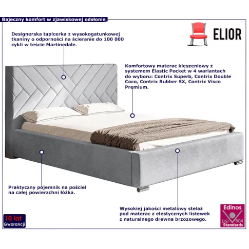 Łóżko z pojemnikiem 140x200 Dorino 4X