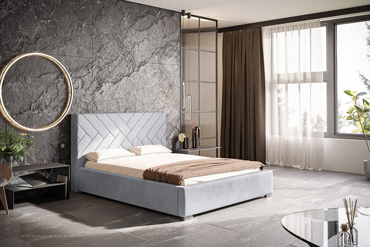 Wizualizacja z tapicerowanym łóżkiem Dorino 3X