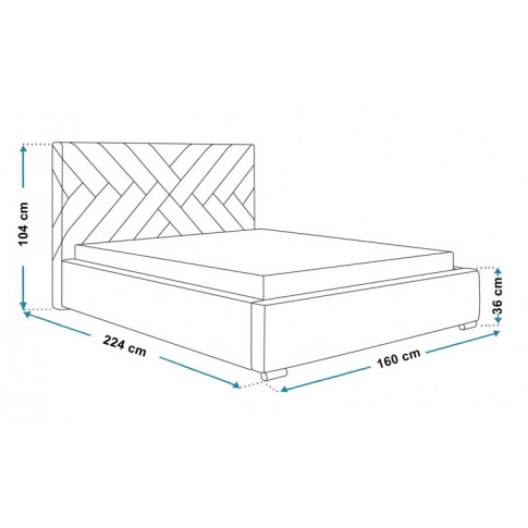 Wymiary tapicerowanego łóżka 140x200 Dorino