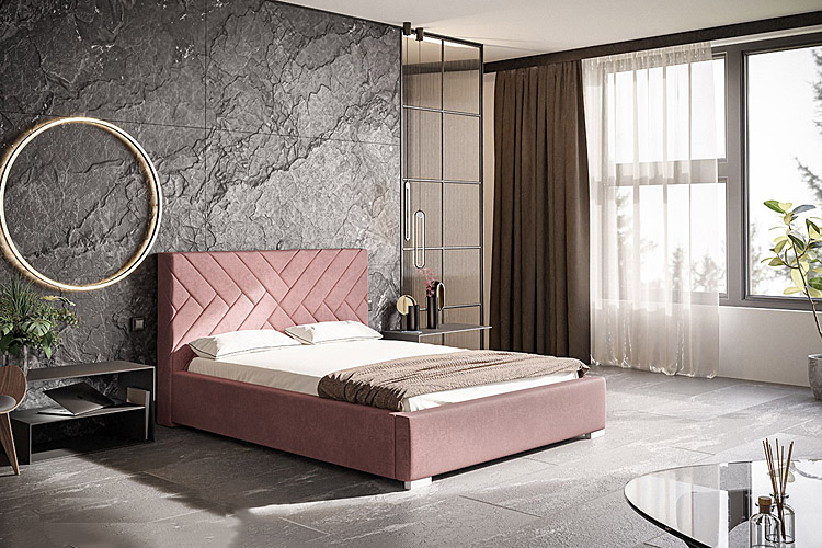 Wizualizacja z tapicerowanym łóżkiem 160x200 Dorino 3X