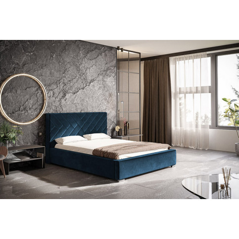 Wizualizacja aranżacji z tapicerowanym łóżkiem 180x200 Dorino