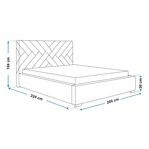 Wymiary tapicerowanego łóżka 180x200 Dorino