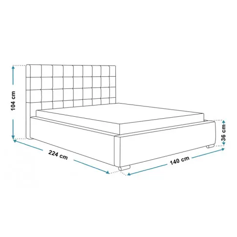 Wymiary tapicerowanego łóżka 120x200 Salerno