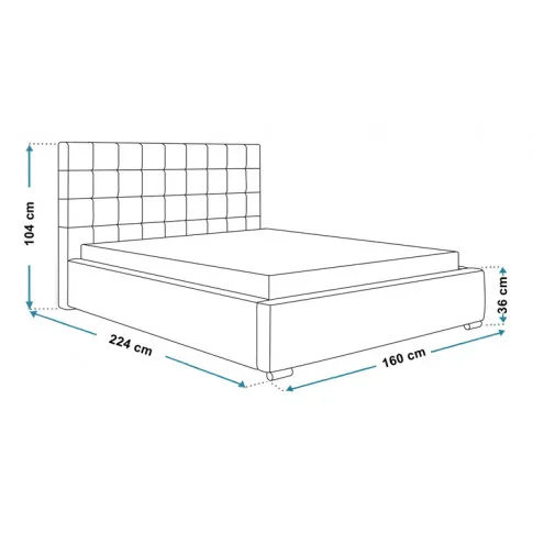 Wymiary tapicerowanego łóżka 140x200 Salerno