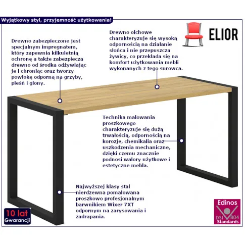 Stół ogrodowy Sicilia z drewna olchowego