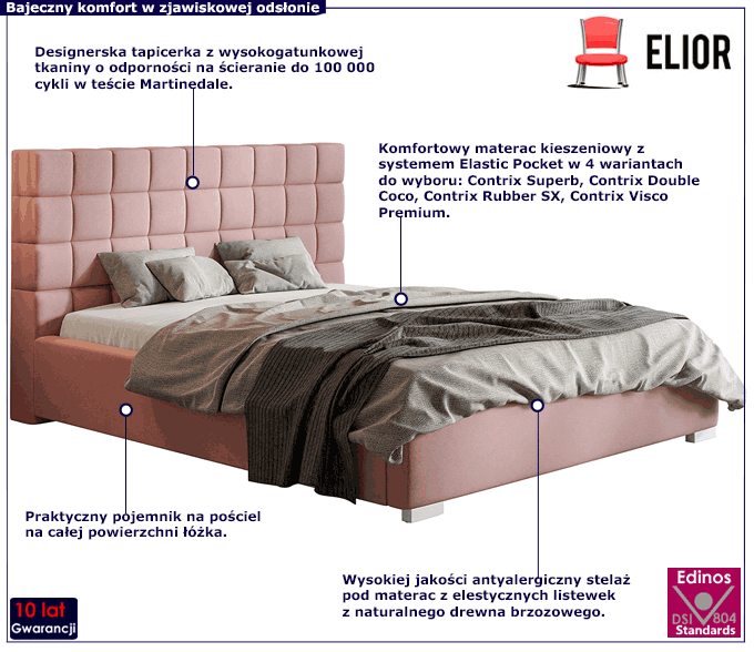 Tapicerowane łóżko Salerno 160x200 3X