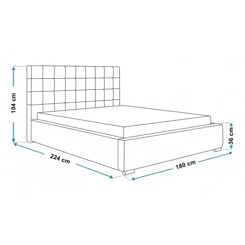 Wymiary tapicerowanego łóżka 160x200 Salerno