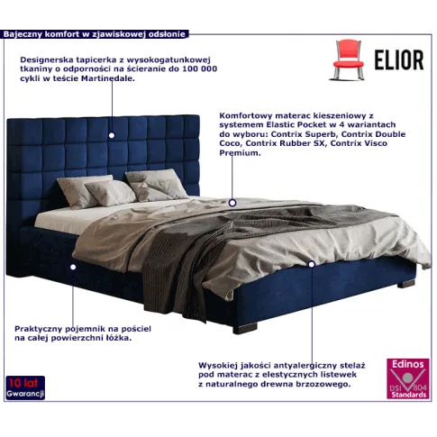 Łóżko z pojemnikiem i drewnianym stelażem 180x200 Salerno 3X