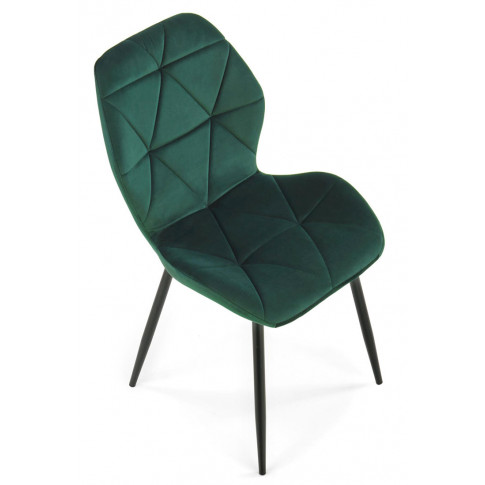 Pikowane zielone krzesło Laros
