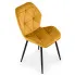 Musztardowe pikowane krzeslo welurowe Laros