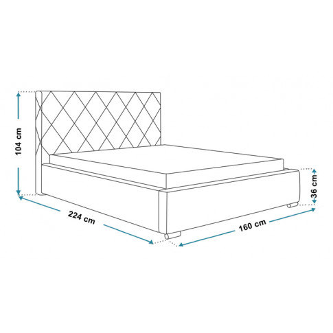 Wymiary tapicerowanego łóżka 140x200 Savana