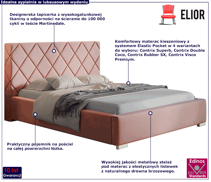 Tapicerowane łóżko Savana 140x200 4X