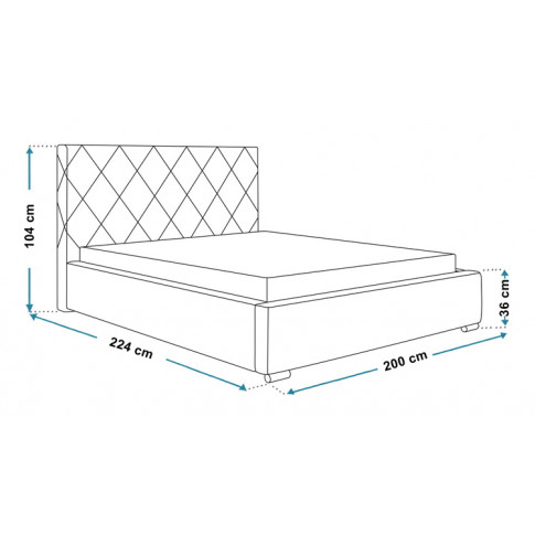 Wymiary tapicerowanego łóżka 180x200 Savana