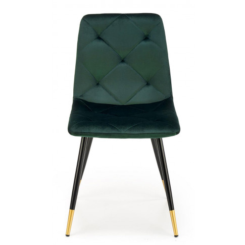Zielone welurowe krzesło Vimo