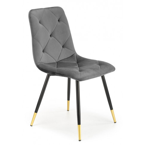 Szare nowoczesne krzesło pikowane Vimo