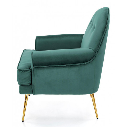 Zielony fotel w stylu glamour Morti