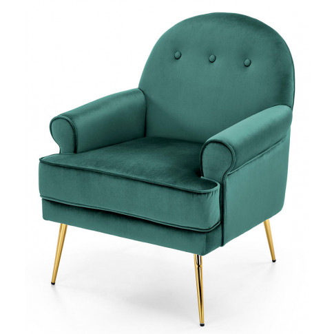 Zielony nowoczesny fotel wypoczynkowy Morti