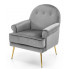 Szary welurowy fotel wypoczynkowy w stylu glamour - Morti