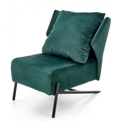 Zielony fotel tapicerowany welurem Rubes