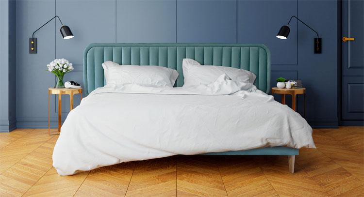 Wizualizacja z tapicerowanym łóżkiem Tropea