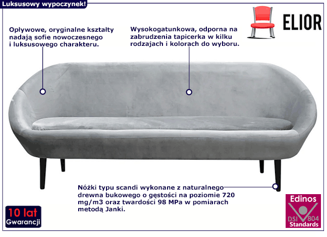 Nowoczesna 3-osobowa sofa do salonu Viniera 4X