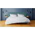 wizualizacja nowoczesnego łóżka tapicerowanego welurowego tropea w przykladowej sypialni