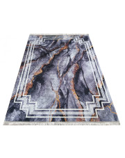 Ciemnoszary prostokątny dywan z motywem marmuru - Rubenso w sklepie Edinos.pl