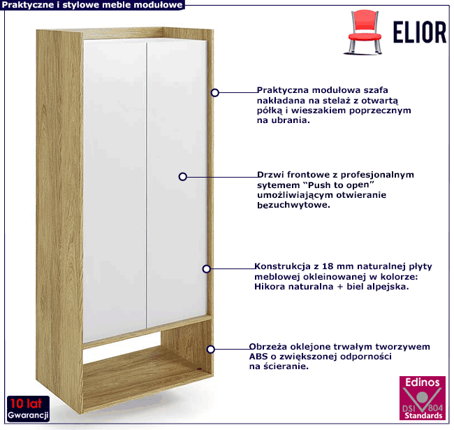 Szafa modułowa hikora biel alpejska Horizonte 6X